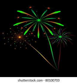 vector color fireworks