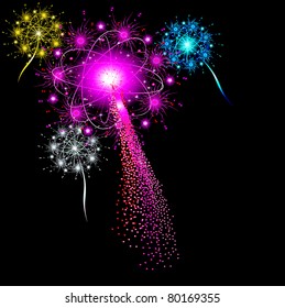 Vector color fireworks