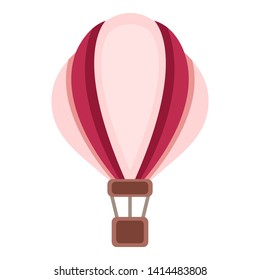 Vector Color Flat Aerostat Balloon Icon