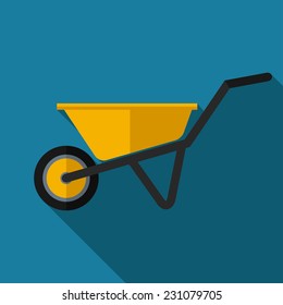 Vector color flat barrow icon. Industrial. Eps10