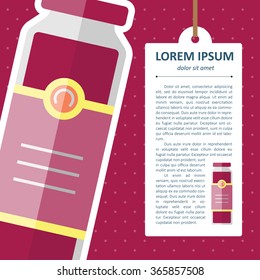 Vector color flat bottle with juice template. Eps10