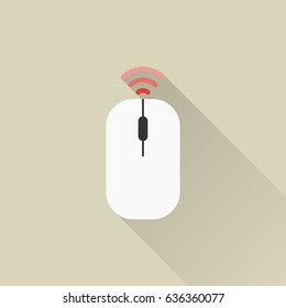 Vector color flat computer mouse icon. Business collection