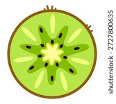 Vector Color Flat Design Icon - Kiwi Fruit