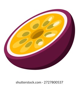 Icono de diseño plano de color Vector - Maracuya Fruit