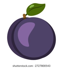 Vektorfarbe flaches Design Symbol - Pflaumenfrucht
