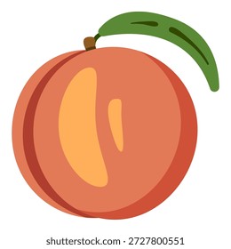 Vektorfarbe flaches Design Symbol - Pfirsichfrucht