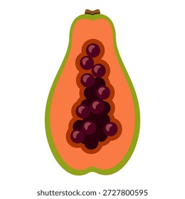 Ícone de design plano de cor de vetor da fruta de mamão