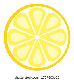 Icono de diseño plano de color Vector - rodaja redonda de limón