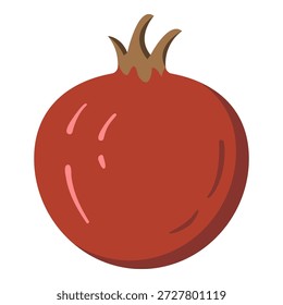 Vektorfarbe flaches Design Symbol - Granatapfel