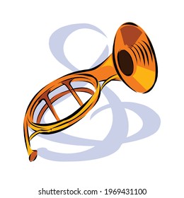 vector color flat design tuba wind instrument vector illustration white background in EPS10