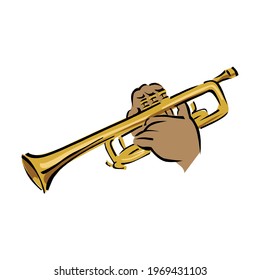 vector color flat design tuba wind instrument vector illustration white background in EPS10