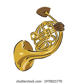 vector color flat design tuba wind instrument vector illustration white background in EPS10