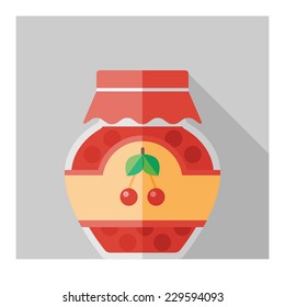 Vector color flat homemade jam bottle template. Eps10