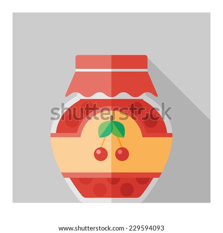 Vector color flat homemade jam bottle template. Eps10