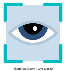 Vector Color Flat Icon - Human Eye in Frame. Retina Scaner Icon.