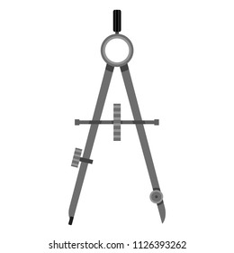Vector Color Flat Icon - Metal Drafting Compass