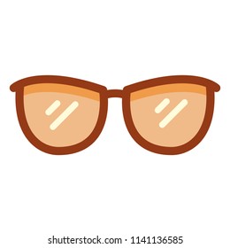Vector Color Flat Icon - Pair of Brown Horn-rimmed Spactecles