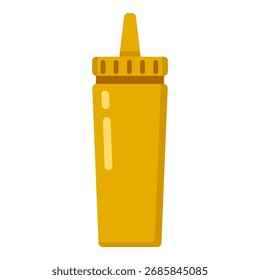 Vector Color Flat Icon - Plastic Bottle with Mustard