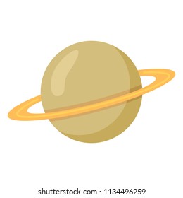 Vector Color Flat Icon - Saturn Planet