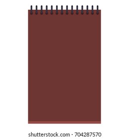 Vector Color Flat Illustration - Brown Closed Notepad