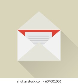 Vector color flat mail icon. Business collection
