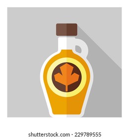 Vector color flat maple syrup bottle template. Eps10