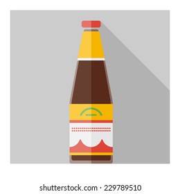 Vector color flat soy sauce bottle template. Eps10