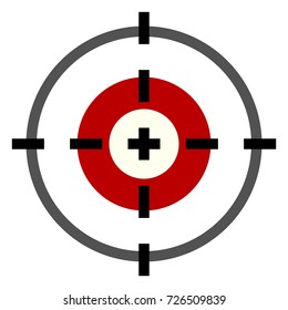 Vector Color Flat Target Icon on White Background