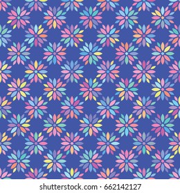 Vector color flower pattern. Geometric background