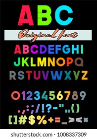 Vector Color Font. ABC, Alphabet