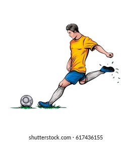 Vector Color Football Player Illustration