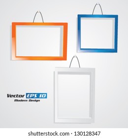 Vector color frame set on wall