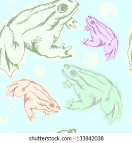 Vector color frog on the white background