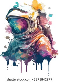 vector of color full astronaut for t shirt design