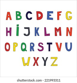 Vector color fun flat  alphabet