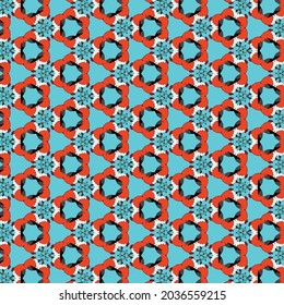 Vector color geometric pattern in shades of blue and red