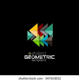 Formas geométricas de color vectorial sobre fondo negro. Ilustración