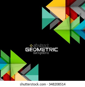 Vector color geometric shapes on black background. Illustration