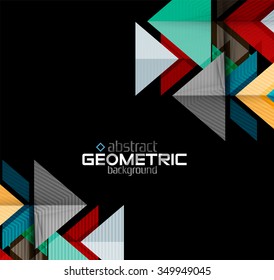 Formas geométricas de color vectorial sobre fondo negro. Ilustración