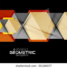 Formas geométricas de color vectorial sobre fondo negro. Ilustración