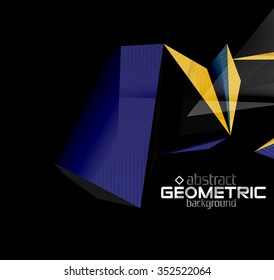 Geometrische Vektorfarbenformen auf schwarzem Hintergrund. Illustration