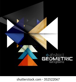 Vector color geometric shapes on black background. Illustration