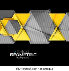 Formas geométricas de color vectorial sobre fondo negro. Ilustración