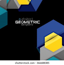 Formas geométricas de color vectorial en fondo negro
