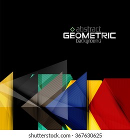 Geometrische Vektorfarbenformen auf schwarzem Hintergrund