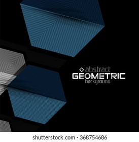 Vector color geometric shapes on black background
