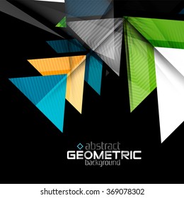 Vector color geometric shapes on black background