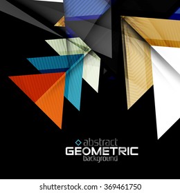 Formas geométricas de color vectorial en fondo negro