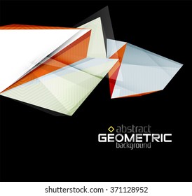 Vector color geometric shapes on black background