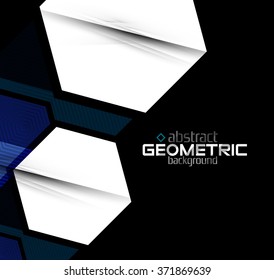 Vector color geometric shapes on black background
